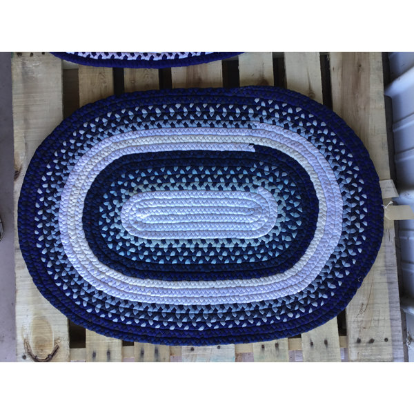 August Grove® Oval Cymbeline Hand Braided Wool Blue Area Rug Wayfair